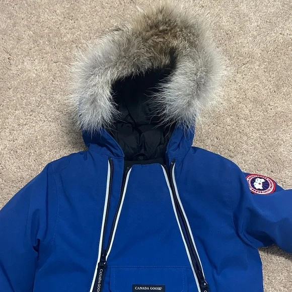 Canada Goose Blue Snowsuit with Fur Trimmed hood - Picture 3 of 4